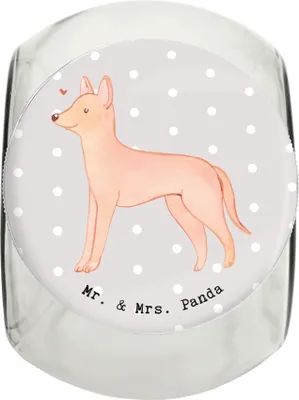 Produktbild von Mr. & Mrs. Panda Leckerli Glas Pharaonenhund Lebensretter XL 2000ml - Grau Pastell - Geschenk, glasbehälter, Kelb Tal-Fenek, Pharaoh Hound, Keksdose, schraubglas, Dose