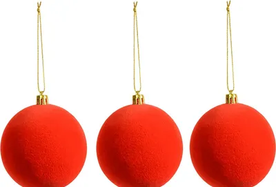 Produktbild von Samtkugeln 3er Set | 10cm Rot | Weihnachtskugeln zum Hängen