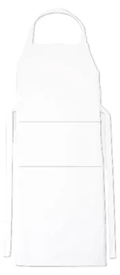 Image de CG Workwear - Tablier à bavette « Verona » LT1404 (110 cm x 75 cm) (blanc)
