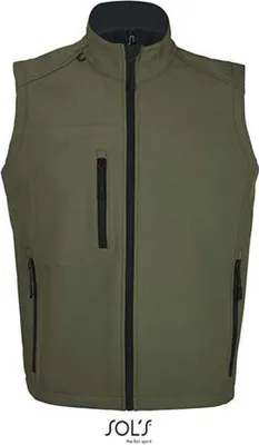 Produktbild von SOLs 46601 | Mens Sleeveless Softshell Rallye Weste / Bodywarmer - Farbe: Army - Größe: 3XL