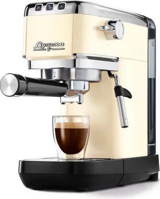 Produktbild von Tchibo Siebträger Espressomaschine "Lapressa" (15 bar, 980ml Wassertank), Pre-Infusion Technologie, mit 2-Tassen-Funktion und Milchschaumdüse, inkl. zwei doppelwandigen Sieben (Cremeweiß)