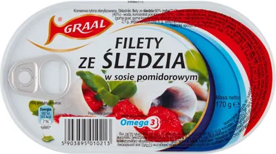 Zdjęcie produktu dla Graal Filety Ze Śledzia W Sosie Pomidorowym 170 G