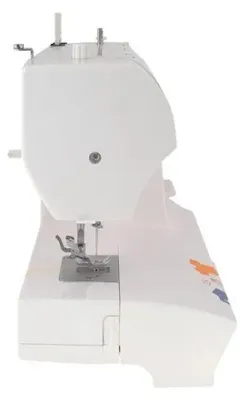 Zdjęcie produktu dla Łucznik LAURA 555, Czerwony, Biały, Półautomatyczna maszyna do szycia, Owerlok, Szycie, Czterostopniowy, 5 mm, Obrotowy