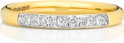 Produktbild von 9 Karat (375) Gold Halb Eternity Damen - Diamant Trauring/Ehering/Hochzeitsring Brillant-Schliff 0.06 Karat GH - SI3-I1, 49 (15.6); TRS187849KYRSJ
