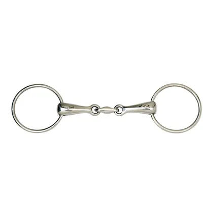 Produktbild von HorseGuard Gebiss Wassertrense doppelt gebrochen aus Edelstahl 14 mm Ringe 65 mm in 135mm