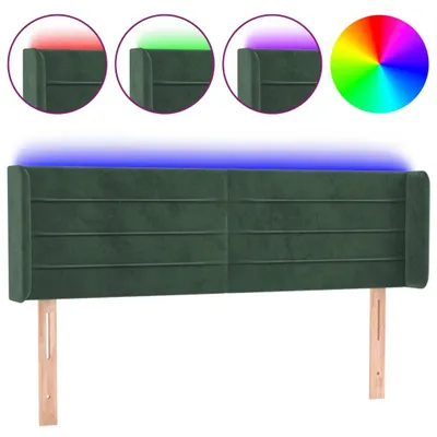 Produktbild von LED Kopfteil Dunkelgrün 147x16x78/88 cm Samt