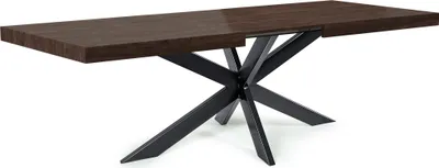Produktbild von Ausziehbar Esstisch ( Tischgestell: Schwarz, NUSSBAUM ) Avia Esszimmertisch Wohnzimmertisch Küchentisch mit Tischgestell Spider