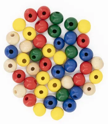 Produktbild von Glorex Holzperlen bunt mix 10 mm - 47 Stück