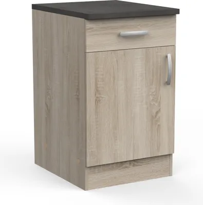 Produktbild von Wandhängeschrank >Paprika< in SONOMA EICHE/BETON     - 50x85x60cm (BxHxT)