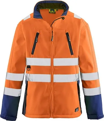 Productafbeelding van 4PROTECT® Signaaloranje/Marineblauwe softshell werkjas PITTSBURGH, maat 4XL