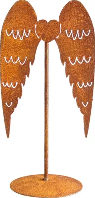 Produktbild von Rost Gartendeko Herz mit Flügel Edelrost Gartendeko Gartendekoration Grabschmuck