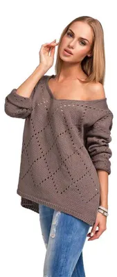 Produktbild von Damen Pullover Strickpullover Pulli V-Ausschnitt; S/M; Cappuccino