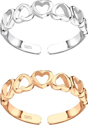 Produktbild von Herz Zehenring 925 Silber Silber