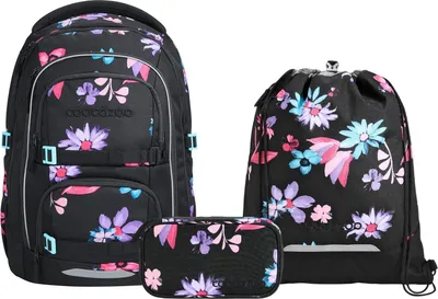 Produktbild von Coocazoo Porter Floral Artnight Schulrucksack Set 3tlg.