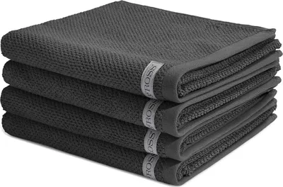 Produktbild von Ross Selection 4 X Handtuch im Set Frottee aus Bio Baumwolle 540 g/m², Weich saugstark und schnell trocknend, Gewebte Bordüre in vielen Farben