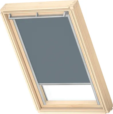 Produktbild von VELUX Original Verdunkelungsrollo für VELUX dachfenster FK06, Blaugrau, Grauer Führungsschiene