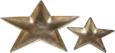 Produktbild von BELIANI Dekoschale 2er Set Gold aus Aluminium in Sternform Dekotablett Dekoration Schmuckschale für Esstisch Esszimmer Flur