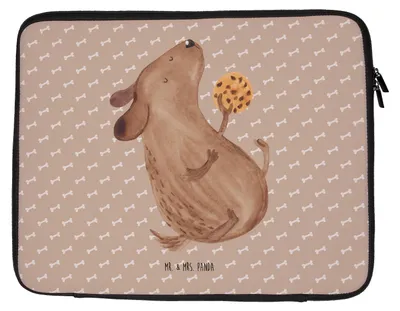 Produktbild von Mr. & Mrs. Panda Notebook Tasche Hund Keks 33 x 42 cm - Hundeglück - Geschenk, Hülle Laptop, Hundeleckerli, glücklich, Hungrig, Leckerli, Sprüche, Notebooktasche