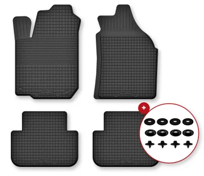 Produktbild von Gummi-Fußmatten für Chevrolet Tacuma 2000-2011 (Minivan) – 4-tlg, Schwarz, Semi-Universal, angepasst – Wielganizator Semi-Universal