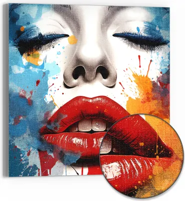 Produktbild von DEQORI Hybrid Leinwand Bild 50x50 cm 'Tränen der Muse' Wandbild Glas flach modern