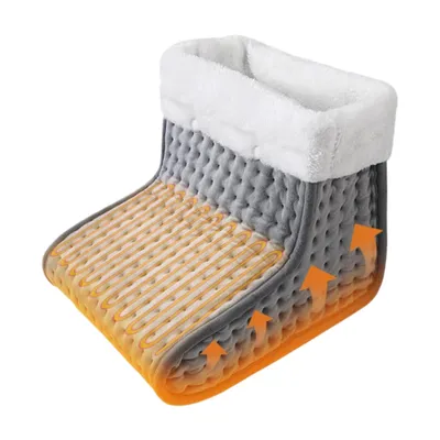 Produktbild von Zimilo Fußwärmer, 32x32x26cm, 6 Heizstufen, Abschaltautomatik, Flanell-Fleece, Waschbar, Wärmeschuh mit LED & Timer