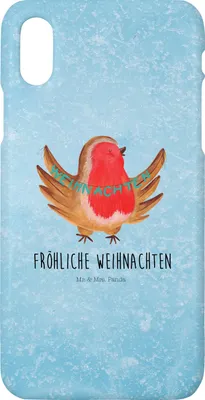 Produktbild von Mr. & Mrs. Panda Iphone 10 Handyhülle Rotkehlchen Weihnachten - Eisblau - Geschenk, Handy, Frohe, Heiligabend, Cover, Winter, X, Vogel, Weihnachtsgruß, Hülle