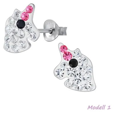 Produktbild von Einhorn Ohrstecker Silber Kinder Ohrringe Modell 1