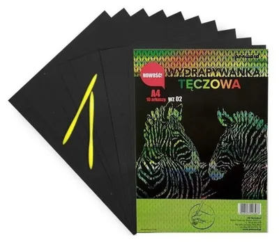 Zdjęcie produktu dla Tęczowa wydrapywanka Penword A4, 10 arkuszy