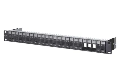 Produktbild von METZ CONNECT Modul 19 Zoll Modulträger 1HE 24 Port schwarz unbestückt