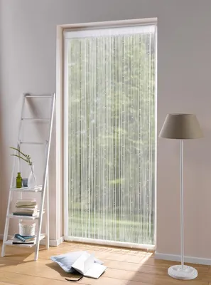 Produktbild von Fadenvorhang "Weiße Perlen" 90x220 cm, Balkontür Insektenschutz Vorhang, Türvorhang, Fliegenvorhang