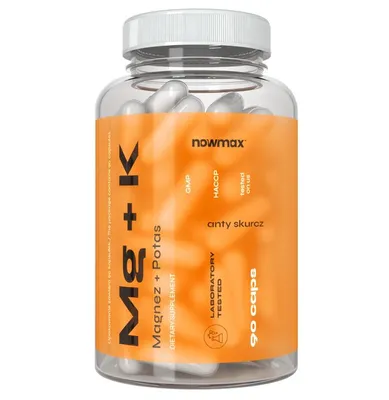 Produktbild von nowmax® Magnesium + Kalium + Vitamin B6 – 120 Kapseln, für Muskeln & Nervensystem