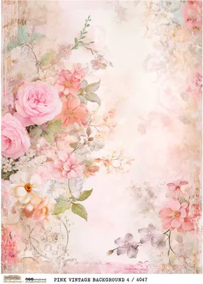 Immagine prodotto di Carta di riso per decoupage A4 - Scraplove - Sfondo rosa vintage 4