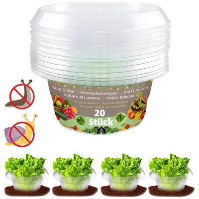 Produktbild von 20 Stück Schneckenschutzring Set, Schneckenschutz Pflanzenkragen, Gemüseschutzabdeckung für Ihre Salatpflanzen und Kohl, Weiß