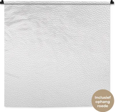 Produktbild von MuchoWow® Wandteppich Wandbehang Leder - Strukturiert - Leder-Optik - Weiß 90x90 cm Tapisserie Dekoration Wandtuch - Wandaufhänger