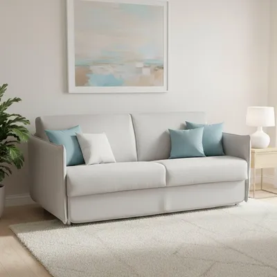 Immagine prodotto di Cecina - Divano Letto 3 Posti, 200x95 cm Grigio Chiaro, Sfoderabile  Italy