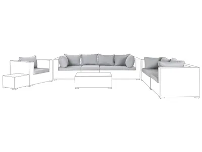 Produktbild von BELIANI Set Kissenbezüge für Gartenlounge Grau Polyester mit Reißverschlüssen UV-Schutz Garten Terrasse Balkon