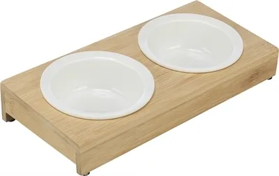 Produktbild von Trixie Futternapf-Wassernapf-Set Keramik/Bambus