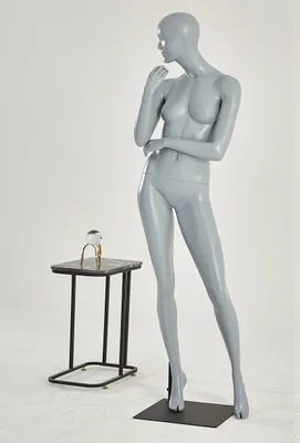 Obrázok produktu pre F22-7 Šedá žena Eurotone Display Stojaca figurína Šedá matná maľovaná nos v tvare úst Elegantná a elegantná vysoká kvalita