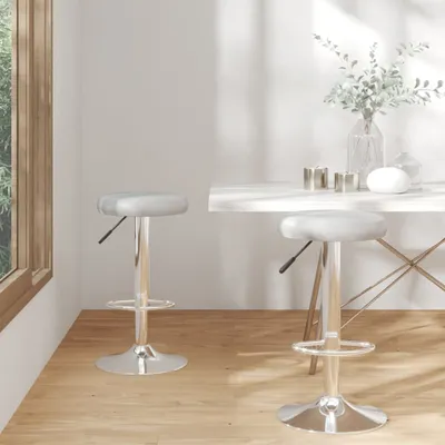 Zdjęcie produktu dla Maison Exclusive – 2 sztuki stołków barowych z szarej sztucznej skóry