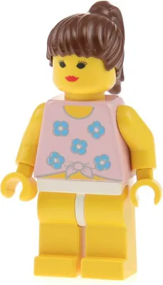 Produktbild von 1x Lego Minifigur Town Paradisa Frau Mädchen Blumen Haare braun 6418 par054