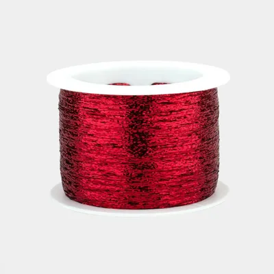 Produktbild von Woolly Hugs GLITZER Garn 1000 m metallisiertes Beilaufgarn zum Mitstricken Farbe 304 - rot
