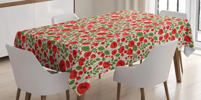 Obrázek produktu pro ABAKUHAUS Mohn ubrus, abstraktní květinová aranžmá, čmáranice, květinové listy a listy, klasický retro styl, 140 x 170 cm, béžová, zelená, červená