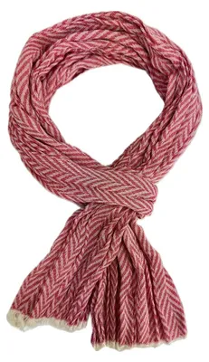Produktbild von Schal – Baumwolle – Rot/Weiß – 175 x 15 cm