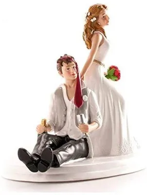 Produktbild von Braut- und Bräutigamsfigur zur Tortendekoration, 14 cm