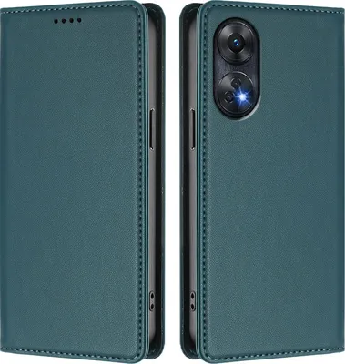 Immagine prodotto di Custodia in pelle per Oppo Reno8 T 4G, custodia a libro magnetica in Finto cuoio con supporto, verde