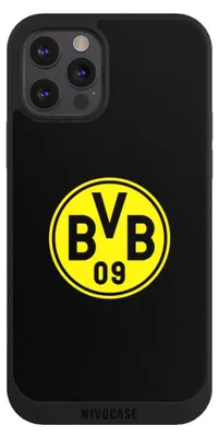Produktbild von NIVOCASE Handyhülle für Apple iPhone 12 Pro  Hülle NIVOpure Case Schwarz BVB Borussia Dortmund Logo