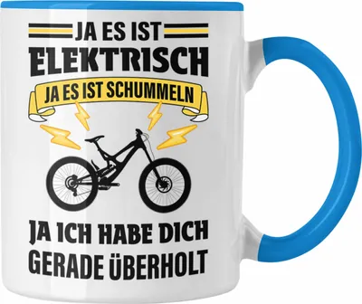 Produktbild von Trendation - Elektrofahrrad E-Bike Tasse mit Spruch Geschenk Ebike Lustige Geschenke Kaffeetasse (Blau)