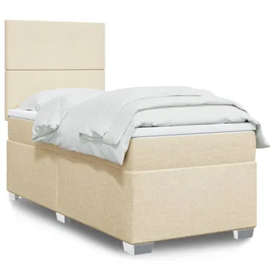 Produktbild von 2024 Möbel Boxspringbett mit Matratze Creme 90x200 cm Stoff - Klassische Betten6793408