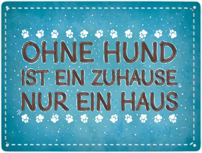 Produktbild von Ohne Hund ist ein Zuhause nur ein Haus Metallschild XXL