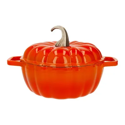 Produktbild von SILVERCREST® Premium Gusseisentopf »Kürbis« Ø 24 cm, 3,12 l, emailliert, mit Deckel, Induktion, ofenfest bis 260 °C, Orange